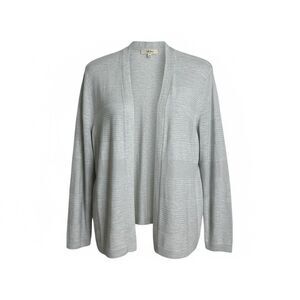 Peyton Primrose Open Front Knit Lightweight Cardigan Sweater Heather Gray Large